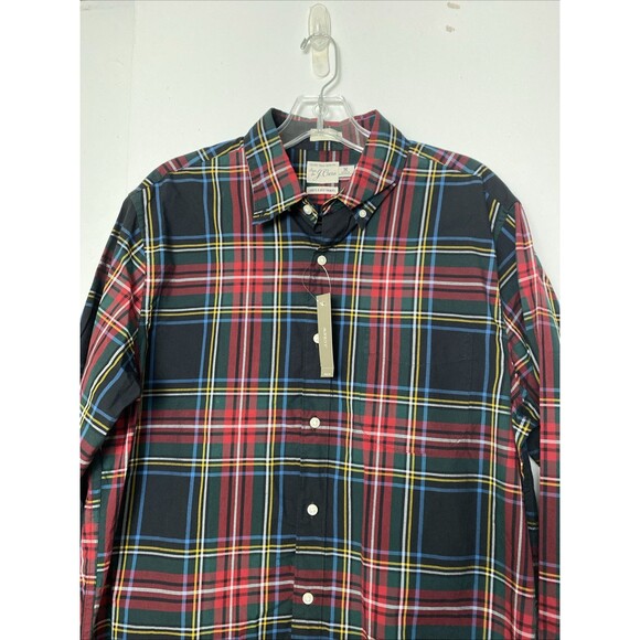 J.Crew Plaid Cotton Shirt Size M Men Classic Button Down Multicolor Long Sleeve - Picture 4 of 13